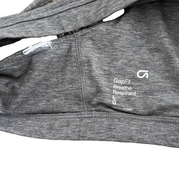 GapFit Breathe Respirant Low Support Grey Strappy Sports Bra Size Large - Picture 4 of 5